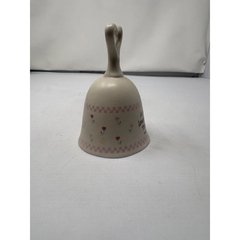 Vtg 1988 Enesco Porcelain Heart Handle Bell A Friend Loveth At All Times Cottage